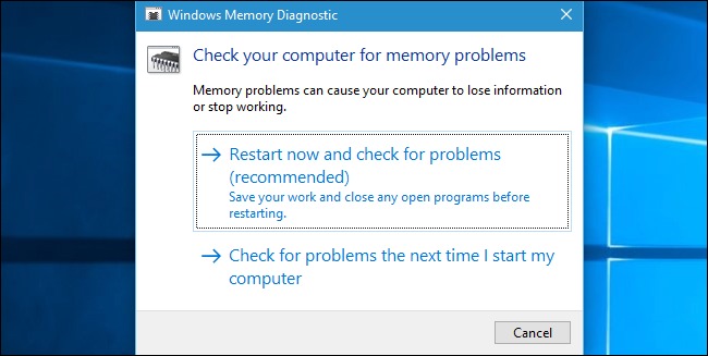 Sử dụng Windows Memory Diagnostic để test RAM - TechZGame